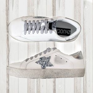 White Silver Star Sneakers
